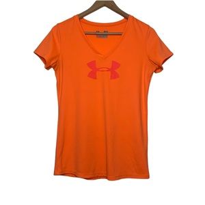 Under Armour | Women's Short Sleeve V-Neck T-Shirt | Orange & Pink | Small